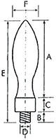 Chrome Plate Fixed Handles - Dimensions